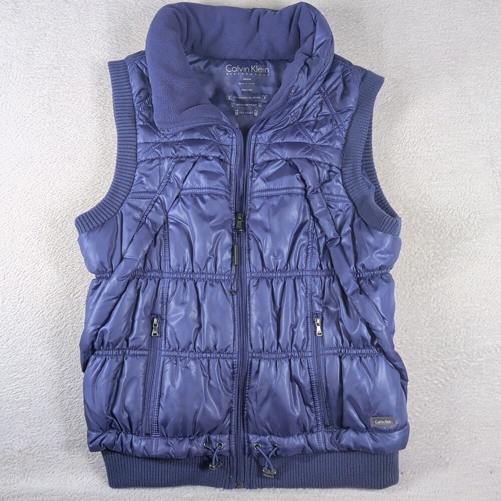 Calvin Klein Performance Puffer Vest Women's Medium Puffer Quick Dry Pockets